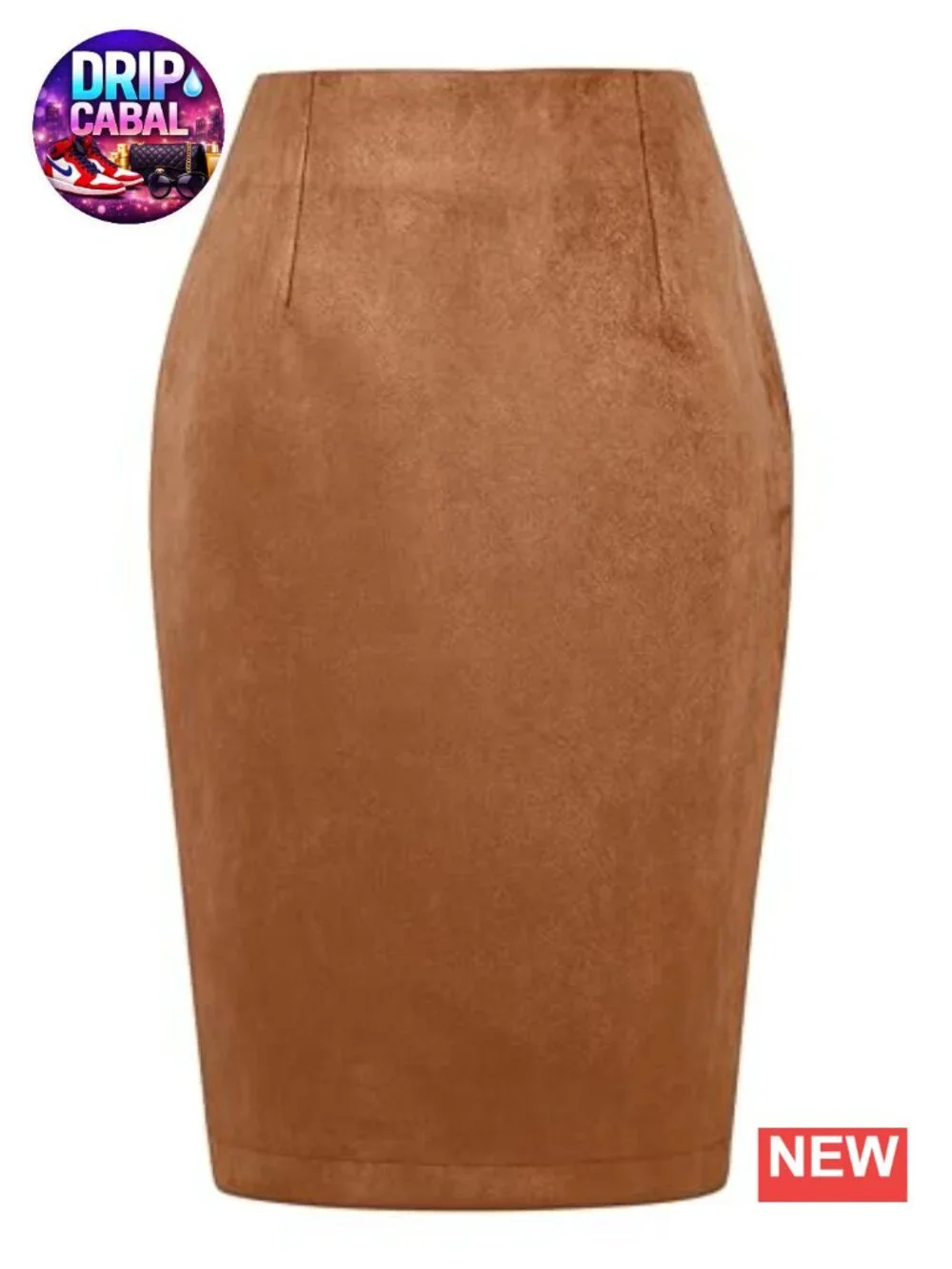 Women's High Waist Plaid Pencil Skirt with Back Slit